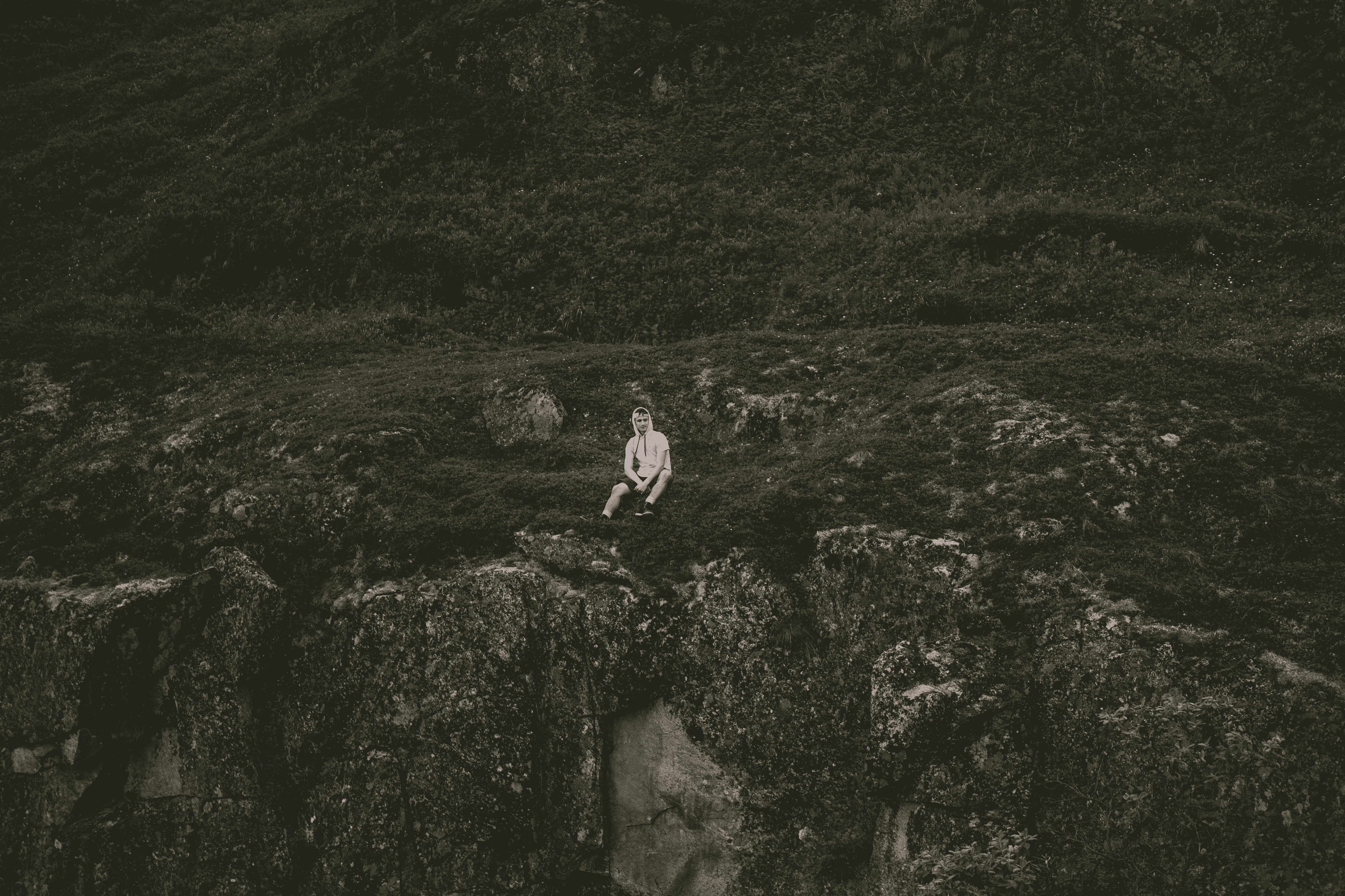  Photographer exploring a mountain forest 